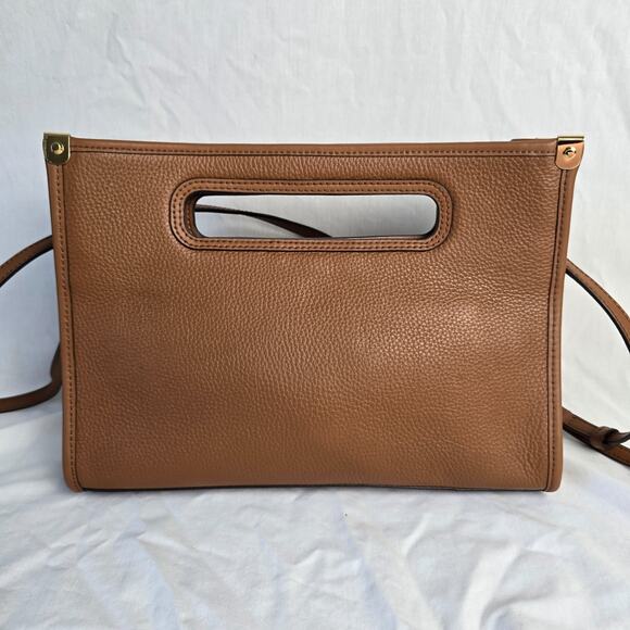 Michael Kors Jane Large Brown Pebbled Leather Clutch Crossbody NWOT - Picture 2 of 16